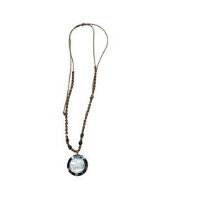 Handmade Boho‎ Necklace With Butterfly Pendant & Braided Cord